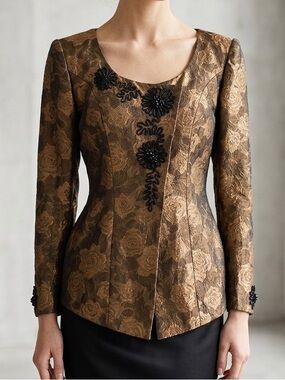 Lipton Vintage Brocade Floral Jacket